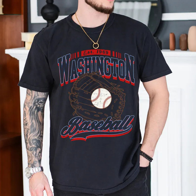 Washington Football Sweatshirt, Retro Washington Baseball 90s Style Shirt, Washington Game Day Tee, Throwback Washington Shirt, Baseball Mom
