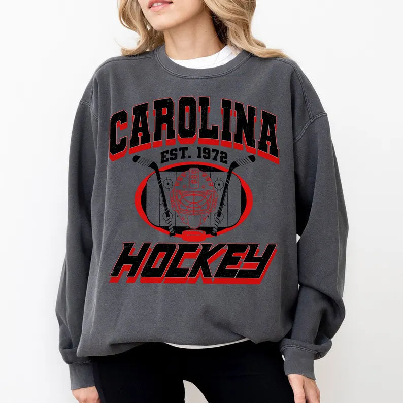 Carolina Football Sweatshirt, Hockey Team Shirt, Carolina NHL Shirt, Gameday Sweatshirt, Retro Carolina Hockey Fan Shirt, Hockey Mom