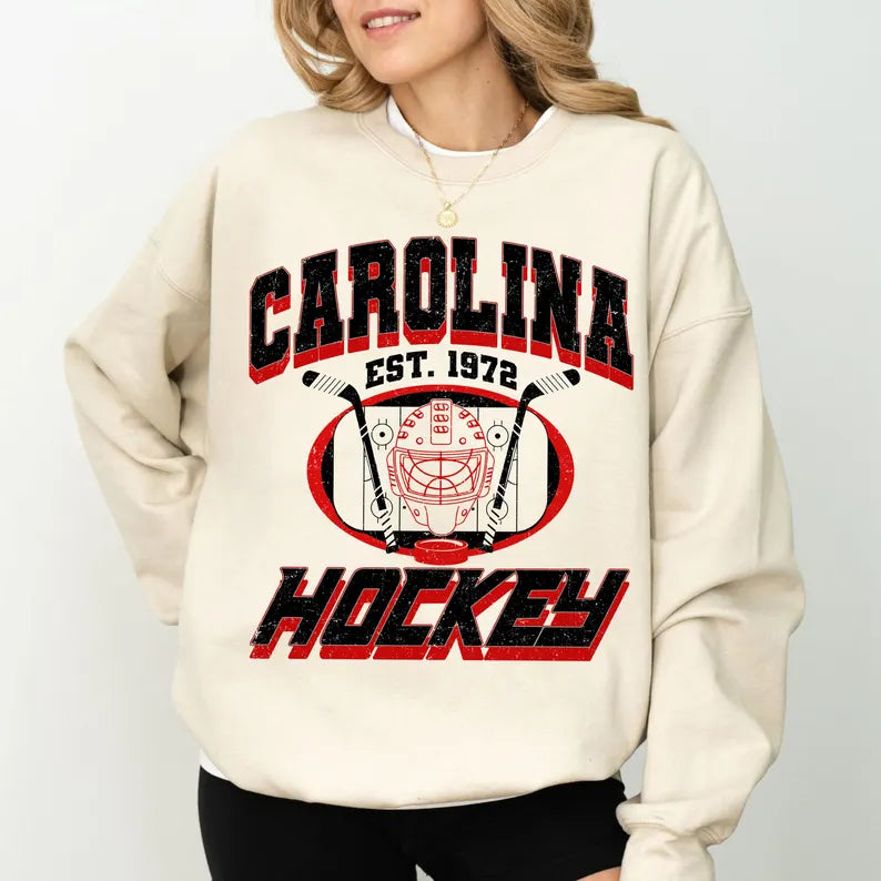 Carolina Football Sweatshirt, Hockey Team Shirt, Carolina NHL Shirt, Gameday Sweatshirt, Retro Carolina Hockey Fan Shirt, Hockey Mom