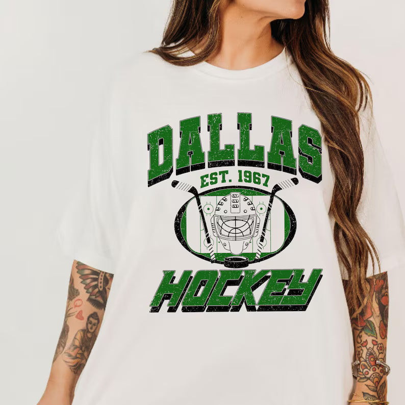 Dallas Hockey Football Sweatshirt, Hockey Team Shirt, Dallas NHL Shirt, Gameday Sweatshirt, Retro Dallas Hockey Fan Shirt, Hockey Mom