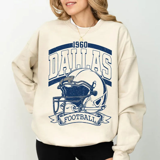 Vintage 90s Style Dallas Football Sweatshirt, Game Day Shirt, Dallas Team Football Shirt, Sunday Dallas, Dallas Football