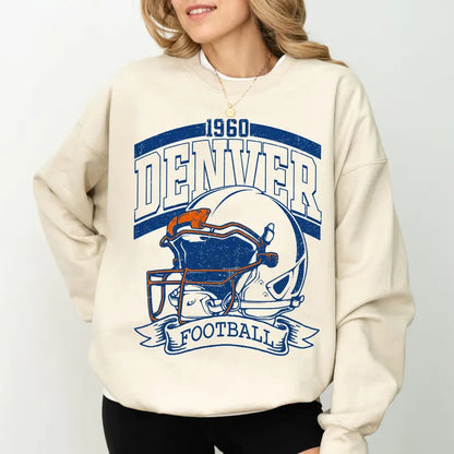 Vintage 90s Style Denver Football Sweatshirt, Game Day Shirt, Denver Team Football Shirt, Sunday Denver, Denver Football