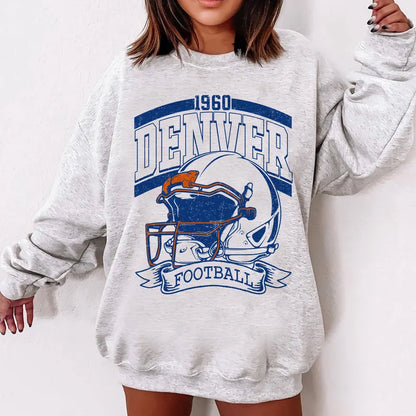 Vintage 90s Style Denver Football Sweatshirt, Game Day Shirt, Denver Team Football Shirt, Sunday Denver, Denver Football