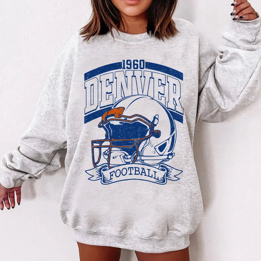 Vintage 90s Style Denver Football Sweatshirt, Game Day Shirt, Denver Team Football Shirt, Sunday Denver, Denver Football