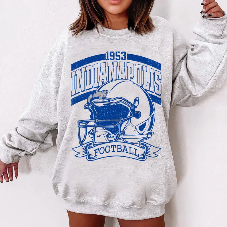Vintage 90s Style Indianapolis Football Sweatshirt, Game Day, Indianapolis Team Football Shirt, Sunday Indianapolis, Indianapolis Football
