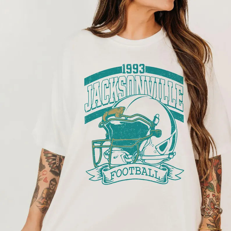 Vintage 90s Style Jacksonville Football Sweatshirt, Game Day, Jacksonville Team Football Shirt, Sunday Jacksonville, Jacksonville Football