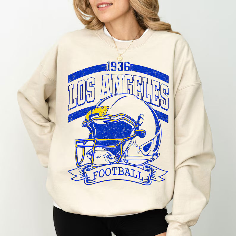 Vintage 90s Style Los Angeles Football Sweatshirt, Game Day Shirt, Los Angeles Team Football Shirt, Sunday Los Angeles, Los Angeles Football