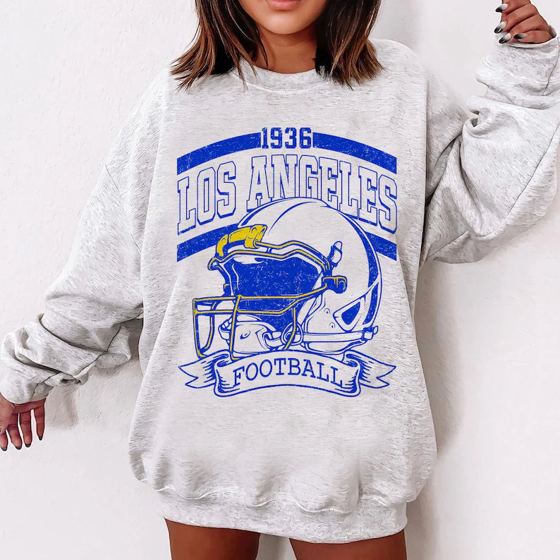 Vintage 90s Style Los Angeles Football Sweatshirt, Game Day Shirt, Los Angeles Team Football Shirt, Sunday Los Angeles, Los Angeles Football
