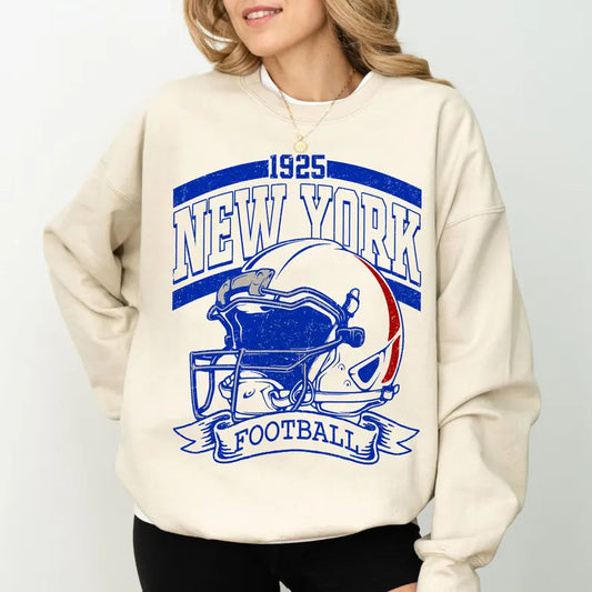 Vintage 90s Style New York Football Sweatshirt, Game Day Shirt, New York Team Football Shirt, Sunday New York, New York Football