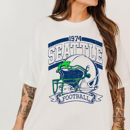 Retro 90s Style Seattle Football Sweatshirt, Game Day Shirt, Seattle Team Football Shirt, Sunday Seattle, Seattle Football