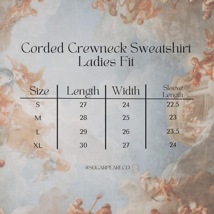 Custom Embroidered Corded Sweatshirt, Varsity Crewneck, Embroidered Waffle Knit Crewneck, Personalized Crew, Custom Sweatshirt, Oversized