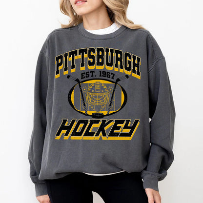 Pittsburgh Hockey Football Sweatshirt, Hockey Team Shirt, Pittsburgh NHL Shirt, Gameday Sweatshirt, Retro Pittsburgh Hockey Fan Shirt, Hockey Mom