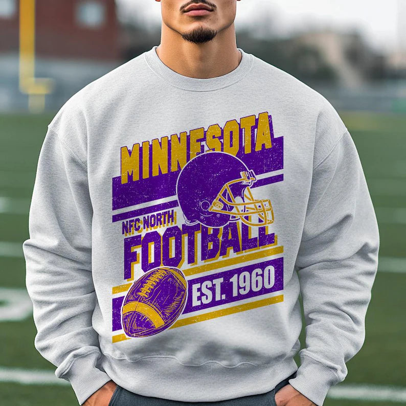 Vintage Style Minnesota Football Sweatshirt, Game Day Shirt, Minnesota Team Football Shirt, Sunday Minnesota, Minnesota Football