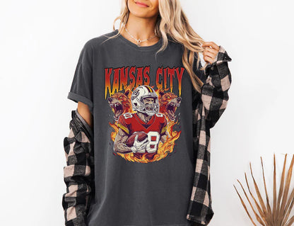Kansas City Graphic Football Sweatshirt, Vintage Kansas City Football Shirt, Kansas City Shirt, Football Shirt, Kansas City Fans Gift Tee