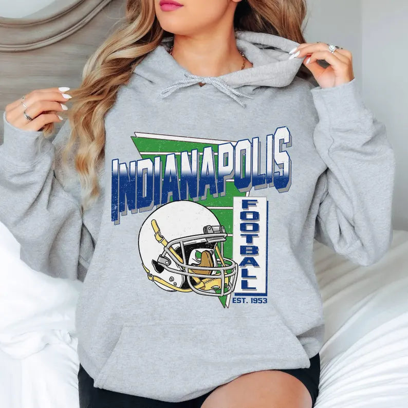 Indianapolis Retro 90s Style Football Sweatshirt, Game Day Shirt, Indianapolis Football Shirt, Sunday Football Shirt, Indianapolis Crewneck