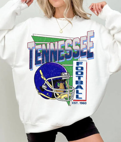 Tennessee Retro 90s Style Football Sweatshirt, Game Day Shirt, Tennessee Football Shirt, Sunday Football Shirt, Tennessee Crewneck Tee