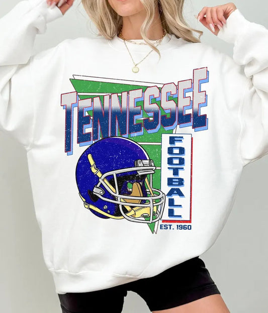 Tennessee Retro 90s Style Football Sweatshirt, Game Day Shirt, Tennessee Football Shirt, Sunday Football Shirt, Tennessee Crewneck Tee