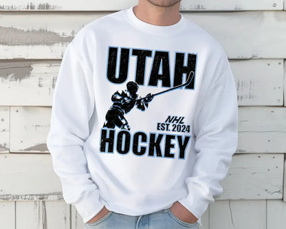 Vintage Utah Hockey Football Sweatshirt, Hockey Team Shirt, Utah NHL Shirt, Gameday Sweatshirt, Utah Hockey Fan Shirt, Hockey Mom
