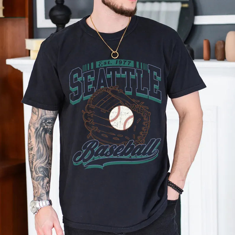 Seattle Football Sweatshirt, Retro Seattle Baseball 90s Style Shirt, Seattle Game Day Tee, Throwback Seattle Shirt, Baseball Mom Tee