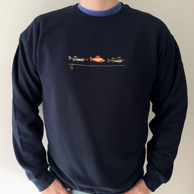Vintage fishing sweatshirt crewneck, Fishing shirt, Fisherman sweater, Fishing gifts, Outdoor Outfitters, Fishing embroidered sweatshirt