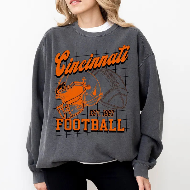 Cincinnati Shirt For Him, Vintage Cincinnati Football Sweatshirt, Cincinnati Football Retro Gift, Cincinnati Gift For Her, Cincinnati Team