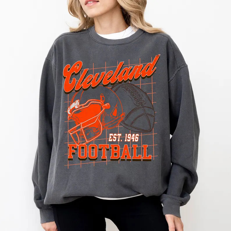 Cleveland Football Shirt For Him, Vintage Cleveland Football Sweatshirt, Cleveland Football Retro Gift, Cleveland Gift For Her, Cleveland Team