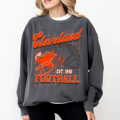 Cleveland Football Shirt For Him, Vintage Cleveland Football Sweatshirt, Cleveland Football Retro Gift, Cleveland Gift For Her, Cleveland Team