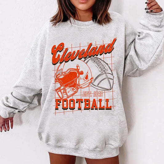 Cleveland Football Shirt For Him, Vintage Cleveland Football Sweatshirt, Cleveland Football Retro Gift, Cleveland Gift For Her, Cleveland Team