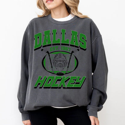Dallas Hockey Football Sweatshirt, Hockey Team Shirt, Dallas NHL Shirt, Gameday Sweatshirt, Retro Dallas Hockey Fan Shirt, Hockey Mom