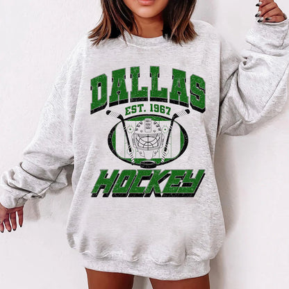 Dallas Hockey Football Sweatshirt, Hockey Team Shirt, Dallas NHL Shirt, Gameday Sweatshirt, Retro Dallas Hockey Fan Shirt, Hockey Mom