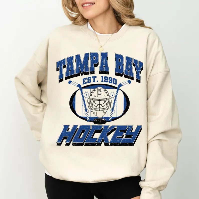 Tampa Bay Football Sweatshirt, Hockey Team Shirt, Tampa Bay NHL Shirt, Gameday Sweatshirt, Retro Tampa Bay Hockey Fan Shirt, Hockey Mom