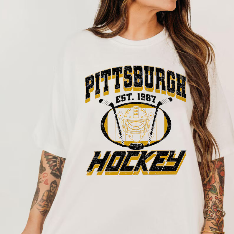 Pittsburgh Hockey Football Sweatshirt, Hockey Team Shirt, Pittsburgh NHL Shirt, Gameday Sweatshirt, Retro Pittsburgh Hockey Fan Shirt, Hockey Mom