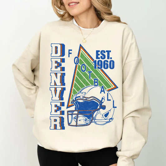 Denver Vintage Style Football Sweatshirt, Denver Football Crewneck, Denver Football T-shirt, Denver Fan Gifts Tee