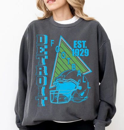 Detroit Vintage Style Football Sweatshirt, Detroit Football Crewneck, Detroit Football T-shirt, Detroit Fan Gifts Tee