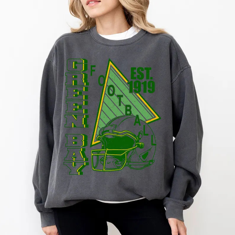 Green Bay Vintage Style Football Sweatshirt, Green Bay Football Crewneck, Green Bay Football T-shirt, Green Bay Fan Gifts Tee