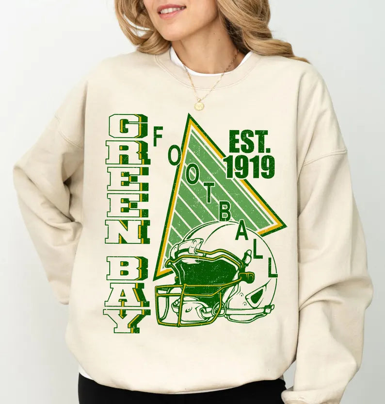 Green Bay Vintage Style Football Sweatshirt, Green Bay Football Crewneck, Green Bay Football T-shirt, Green Bay Fan Gifts Tee