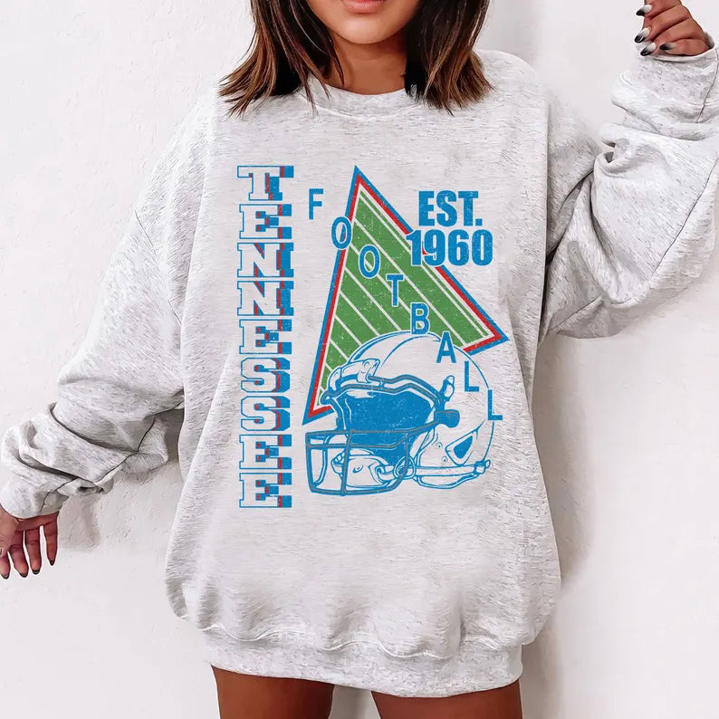 Tennessee Vintage Style Football Sweatshirt, Tennessee Football Crewneck, Tennessee Football T-shirt, Tennessee Fan Gifts Tee