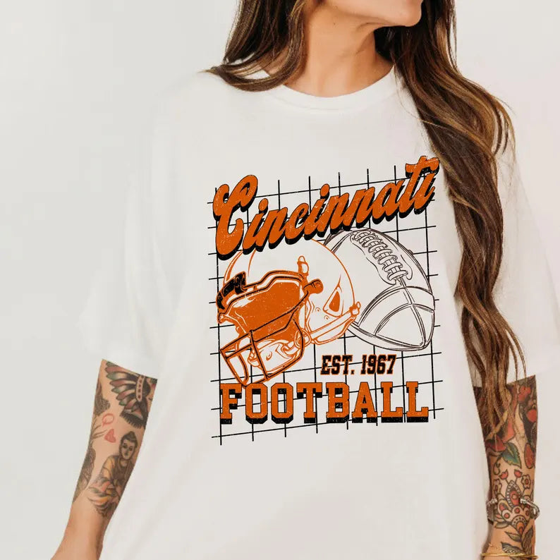 Cincinnati Shirt For Him, Vintage Cincinnati Football Sweatshirt, Cincinnati Football Retro Gift, Cincinnati Gift For Her, Cincinnati Team