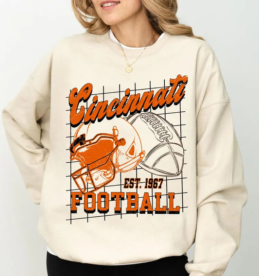 Cincinnati Shirt For Him, Vintage Cincinnati Football Sweatshirt, Cincinnati Football Retro Gift, Cincinnati Gift For Her, Cincinnati Team