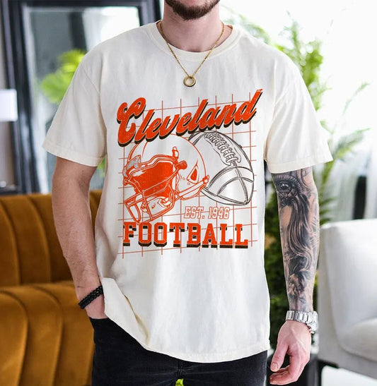 Cleveland Football Shirt For Him, Vintage Cleveland Football Sweatshirt, Cleveland Football Retro Gift, Cleveland Gift For Her, Cleveland Team