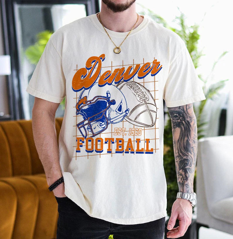 Denver Football Shirt For Him, Vintage Denver Football Sweatshirt, Denver Football Retro Gift, Denver Gift For Her, Denver Football Team