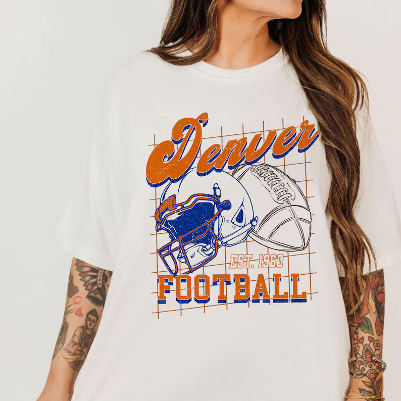 Denver Football Shirt For Him, Vintage Denver Football Sweatshirt, Denver Football Retro Gift, Denver Gift For Her, Denver Football Team