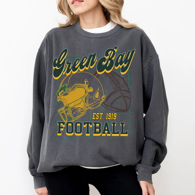Green Bay Football Shirt For Him, Vintage Green Bay Football Sweatshirt, Green Bay Football Retro Gift, Green Bay Gift For Her, Green Bay Team