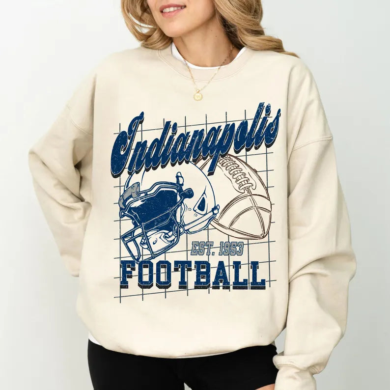 Indianapolis Shirt For Him, Vintage Indianapolis Football Sweatshirt, Indianapolis Football Retro Gift, Indianapolis Gift For Her