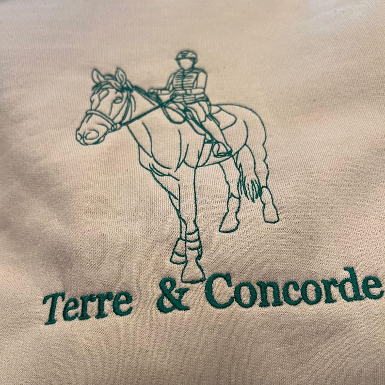 Horse Embroidered Crewneck Sweatshirt - Custom Pet Portrait Sweatshirt - Pet and Owner Shirt - Horse Portrait Shirt - Horse Lover Gift