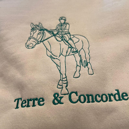 Horse Embroidered Crewneck Sweatshirt - Custom Pet Portrait Sweatshirt - Pet and Owner Shirt - Horse Portrait Shirt - Horse Lover Gift
