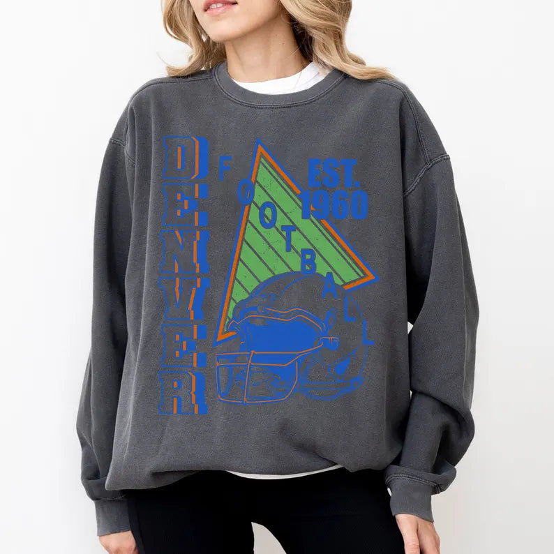Denver Vintage Style Football Sweatshirt, Denver Football Crewneck, Denver Football T-shirt, Denver Fan Gifts Tee