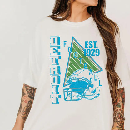 Detroit Vintage Style Football Sweatshirt, Detroit Football Crewneck, Detroit Football T-shirt, Detroit Fan Gifts Tee