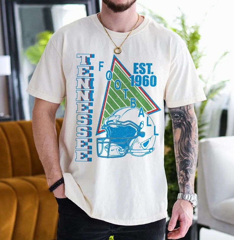 Tennessee Vintage Style Football Sweatshirt, Tennessee Football Crewneck, Tennessee Football T-shirt, Tennessee Fan Gifts Tee