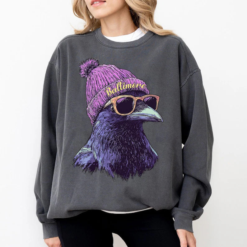 Baltimore Football Sweatshirt, Retro Sports Fan Shirt, Trendy Game Day Gift Tee, Baltimore Mascot Sweatshirt, Baltimore Football Fan Shirt